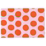 KÖRFÄLTSPIL Door mat, pink orange/circle pattern, 40x60 cm