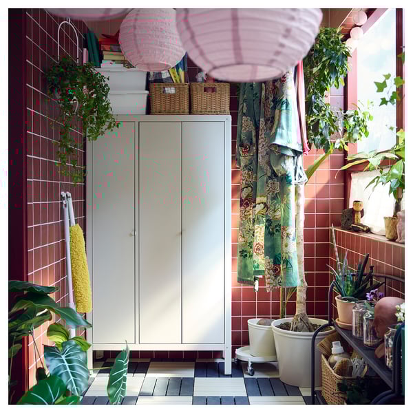 KOLBJÖRN Cabinet, beige outdoor/indoor, 90x161 cm