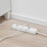 KOPPLA 6-way socket with switch, earthed/white, 1.5 m