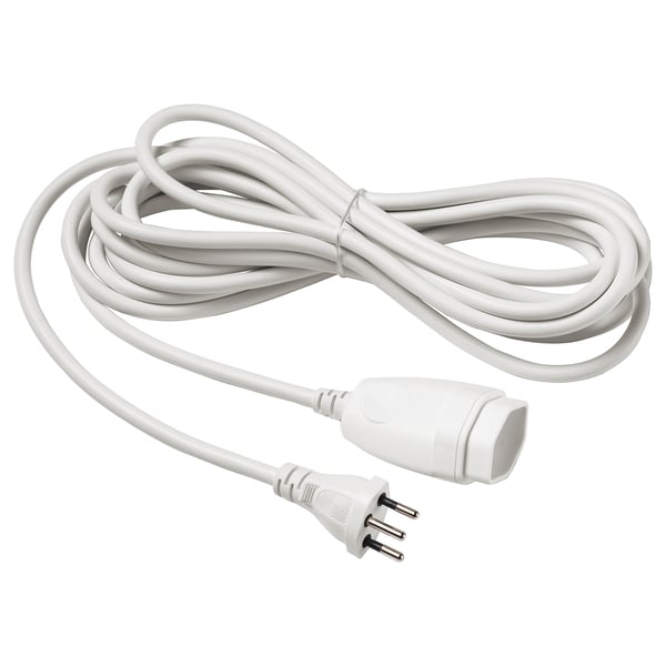 KOPPLA Extension cord, earthed white, 5 m