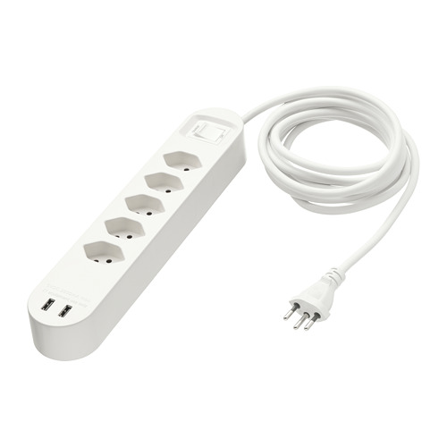 KOPPLA 5way socket with 2 USB ports IKEA