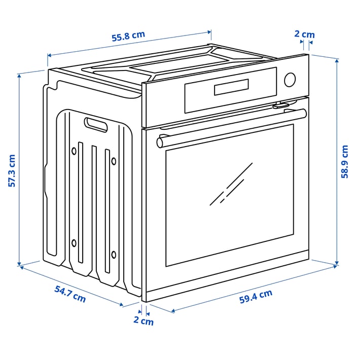 KULINARISK Forced air oven w steam function, stainless steel IKEA