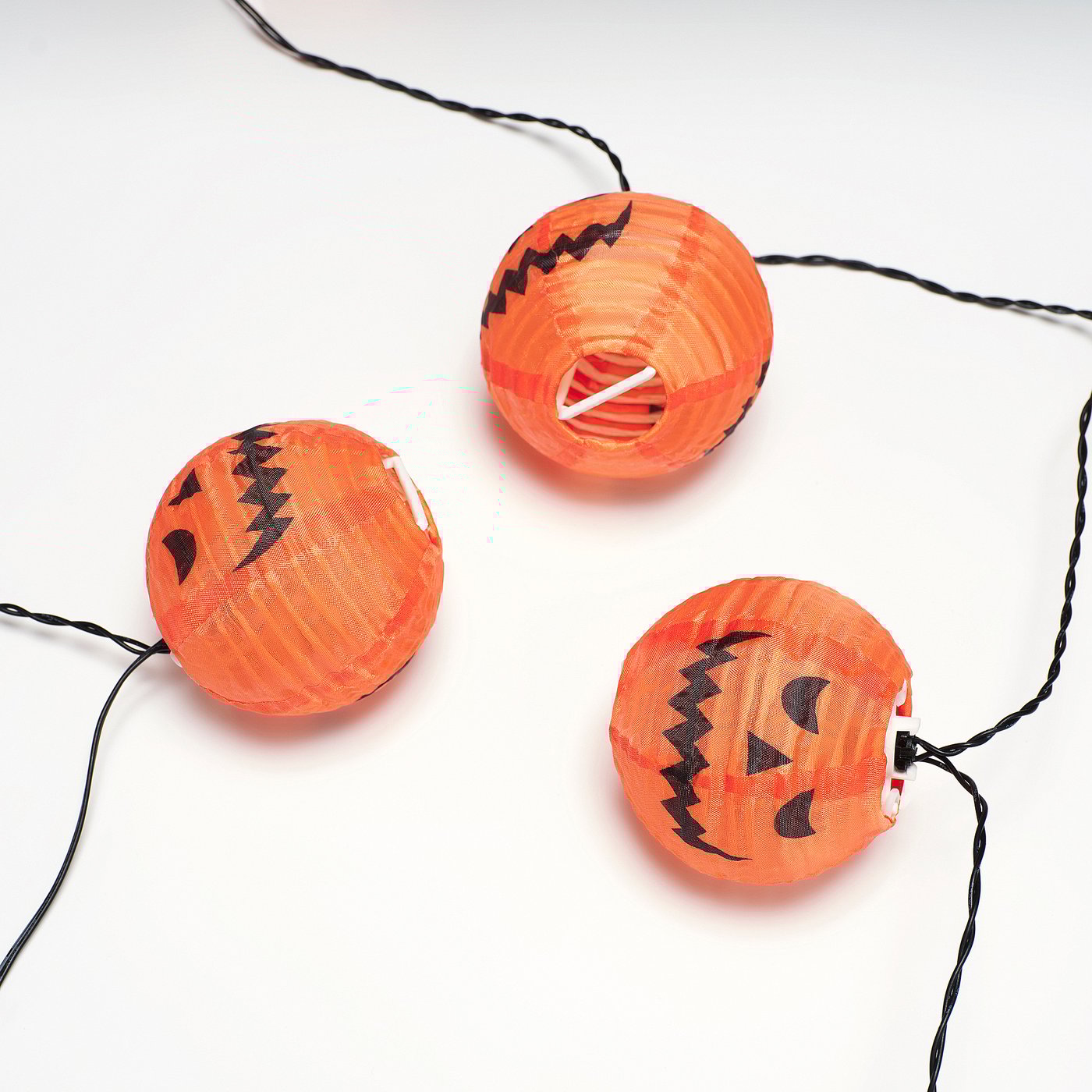 KUSTFYR LED lighting chain with 12 lights, pumpkin/battery