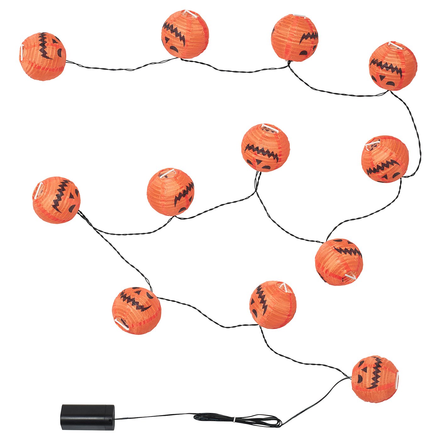 NICENESS SPOOKY（Limited）LIME x ORANGE KUSTFYR LED lighting chain with 12 lights, pumpkin/battery