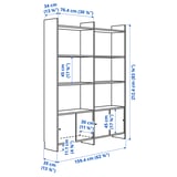 LÅDMAKARE Storage combination w sliding doors, with 6 shelves/oak effect, 159x35x212 cm