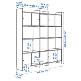 LÅDMAKARE Storage combination w sliding doors, with 7 shelves/oak effect, 198x35x212 cm