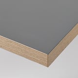 LAGKAPTEN / MITTBACK Desk, grey/wood effect birch, 140x60 cm