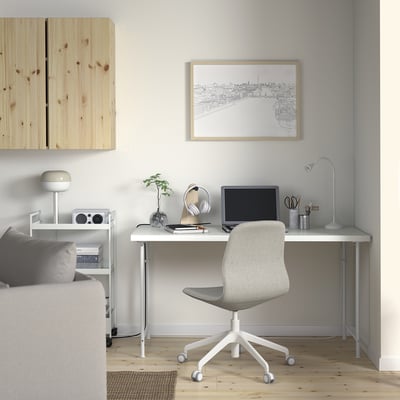 LAGKAPTEN / SPÄND Desk, white, 140x60 cm