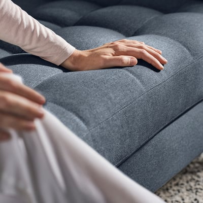 LANDSKRONA 2-seat sofa, Gunnared blue/wood/black