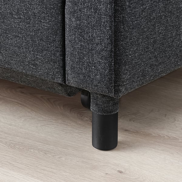 LANDSKRONA 3-seat sofa-bed, Gunnared dark grey/black