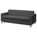 LANDSKRONA 3-seat sofa-bed, Gunnared dark grey/black