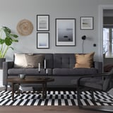 LANDSKRONA 3-seat sofa-bed, Gunnared dark grey/black