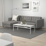 LANDSKRONA 3-seat sofa, with chaise longue/Grann/Bomstad grey-green/wood