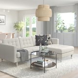 LANDSKRONA 3-seat sofa, with chaise longue Gunnared/beige metal