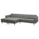 Option: LANDSKRONA 4-seat sofa with chaise longues, Grann/Bomstad grey-green/wood