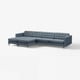 LANDSKRONA 5-seat sofa, with chaise longues/Gunnared blue/metal