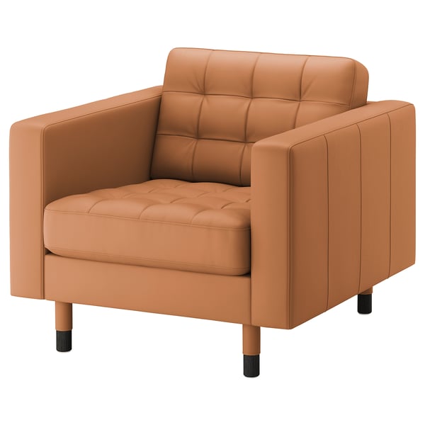 LANDSKRONA Armchair, Grann/Bomstad golden-brown/wood/black