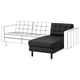 LANDSKRONA Chaise longue, add-on unit, Grann/Bomstad black/wood/black