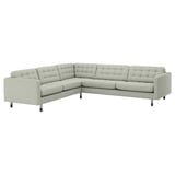 LANDSKRONA Corner sofa, 5-seat, Gunnared light green/wood/black