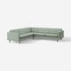 LANDSKRONA Corner sofa, 5-seat, Gunnared light green/wood/black