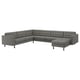 LANDSKRONA Corner sofa, 6-seat w chaise longue, Grann/Bomstad grey/green/black/wood