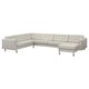 Option: LANDSKRONA Corner sofa, 6-seat w chaise longue, Gunnared beige/black/wood