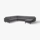 LANDSKRONA Corner sofa, 6-seat w chaise longue, Gunnared dark grey/wood/black