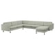 LANDSKRONA Corner sofa, 6-seat w chaise longue, Gunnared light green/wood/black