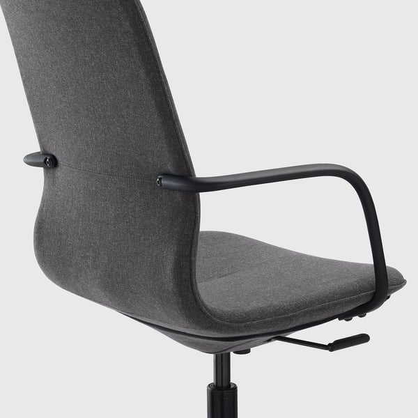 LÅNGFJÄLL Conference chair with armrests, Gunnared dark grey/black