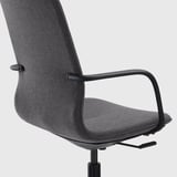 LÅNGFJÄLL Conference chair with armrests, Gunnared dark grey/black