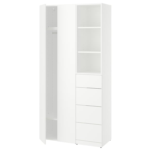 LASTARE Wardrobe combination, white, 100x42x201 cm