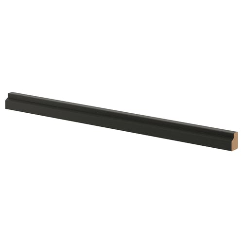 LERHYTTAN black wooden trim, rectangular, bevelled edges, solid wood frame with veneer panel.