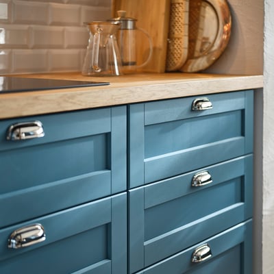 LERHYTTAN Drawer front, blue, 80x20 cm