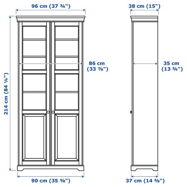 LIATORP Bookcase with glassdoors white IKEA
