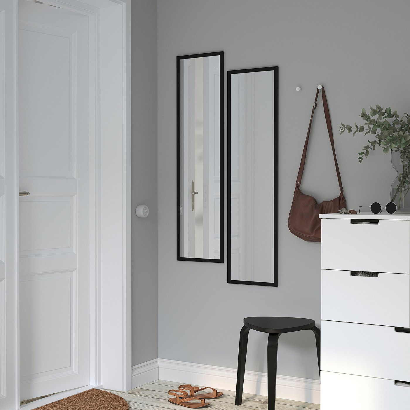 LILJETRÄD mirror, black, 30x115 cm - IKEA Switzerland