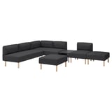 LILLEHEM 6-seat modular sofa with side table, Gunnared/dark grey wood