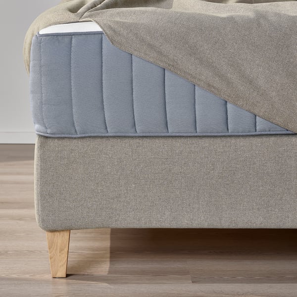 LILLFJÄLLET Divan bed, Vågstranda firm/medium firm/Nordberget Tibbleby beige, 180x200 cm