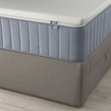 LILLFJÄLLET Divan bed with storage, Vågstranda firm/medium firm/Nordberget Tibbleby beige, 160x200 cm