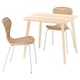 Option: LISABO / ÄLVSTA Table and 2 chairs, ash veneer/rattan white, 88x78 cm