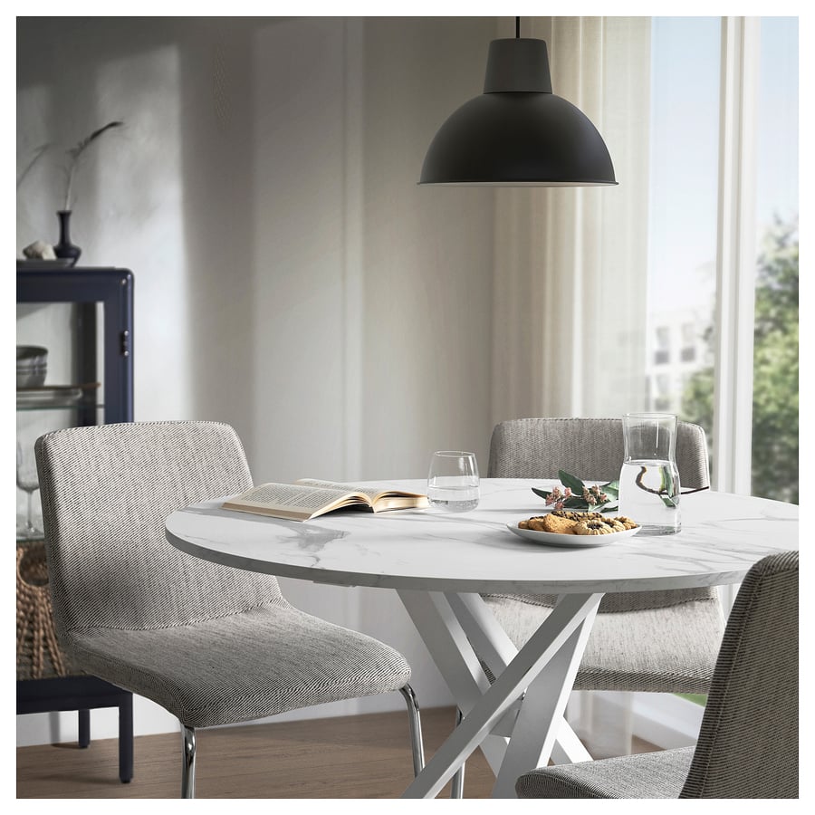MARIEDAMM table, white marble effect, 105 cm - IKEA Switzerland