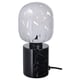 Option: MARKFROST / MOLNART Table lamp with light bulb, marble black/tube-shaped white/clear glass