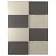 MEHAMN Pair of sliding doors, aluminium double sided/dark grey grey-beige, 150x201 cm