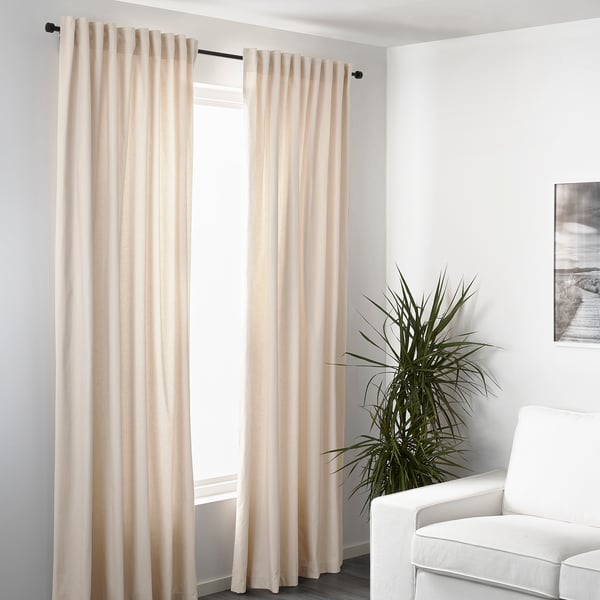 Merete Room Darkening Curtains 1 Pair Beige Ikea Switzerland