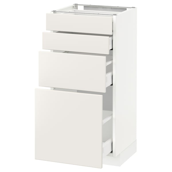 METOD Base cab 4 frnts/4 drawers, white/Veddinge white, 40x37 cm