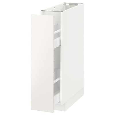 METOD Base cabinet/pull-out int fittings, white/Veddinge white, 20x60 cm