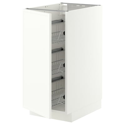 METOD Base cabinet with wire baskets, white/Aspudden matt white, 40x60 cm