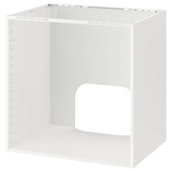 White METOD kitchen cabinet, rectangular, with air duct, pre-drilled shelf holes, melamine surface.