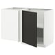 METOD Corner base cabinet with shelf, white/Nickebo matt anthracite, 128x68 cm
