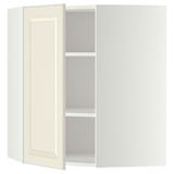 METOD Corner wall cabinet with shelves, white/Bodbyn off-white, 68x80 cm
