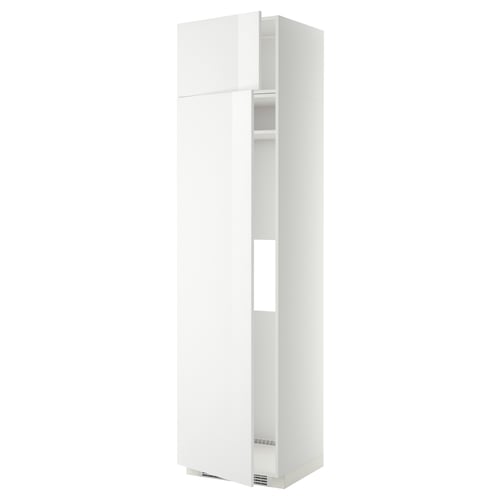 White METOD cabinet, modern, high gloss, rectangular.